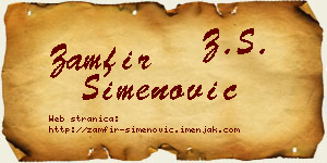 Zamfir Simenović vizit kartica